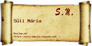 Süli Mária névjegykártya
